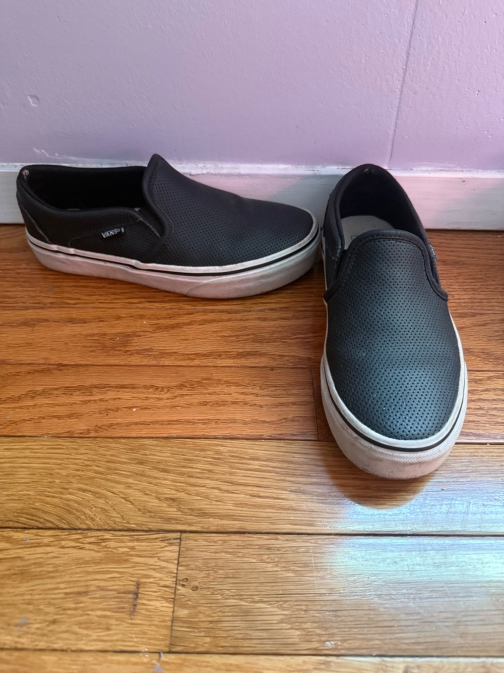 Vans Black Perforated Slip-On Loafers